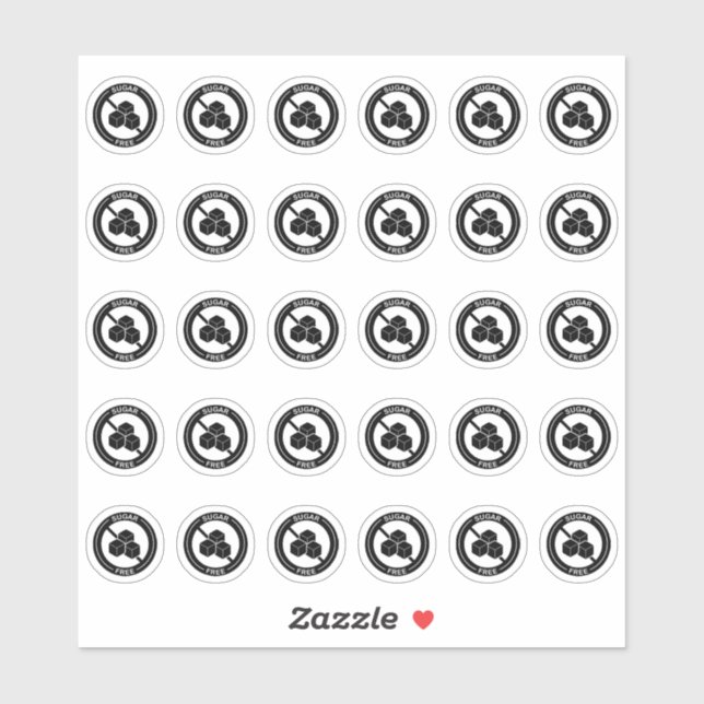 Adesivo Sugar Free Wedding Place Card Mini Food Allergy  (Folha)