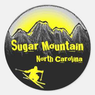 Adesivo Sugar Mountain North Carolina — vinhetas amarelas 