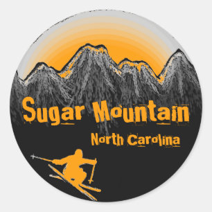 Adesivo Sugar Mountain North Carolina, vinhetas de esqui l