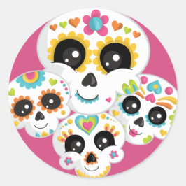 Adesivo Sugar Skull Dia de La Muerte Halloween Cl