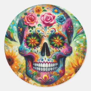 Adesivo Sugar Skull Dia De Los Muertos Dia dos Mortos