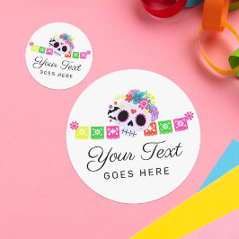 Adesivo Sugar Skull Floral Calavera Papel Picado Boutique