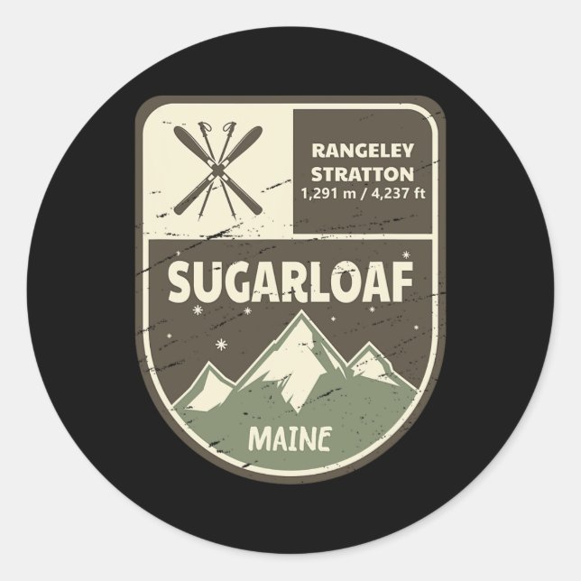 Adesivo Sugarloaf Maine Skiing (Frente)