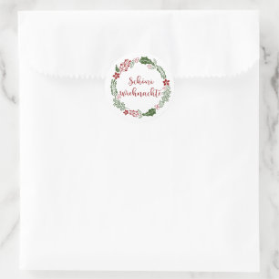 Adesivo Suíça Feliz Natal Wreath, Schöni Wiehnachte Ce