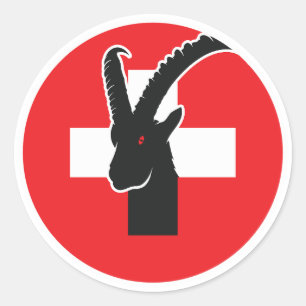 Adesivo Suiça Ibex Swiss National Animal Flag