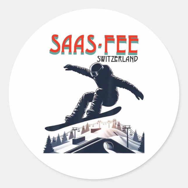 Adesivo Suiça Snowboard Saas fee (Frente)