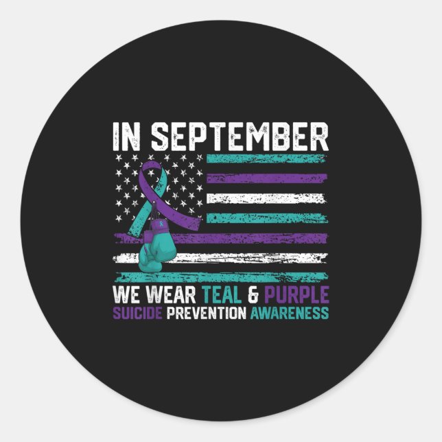 Adesivo Suicide Awareness 2024 In September We Wear Teal P (Frente)