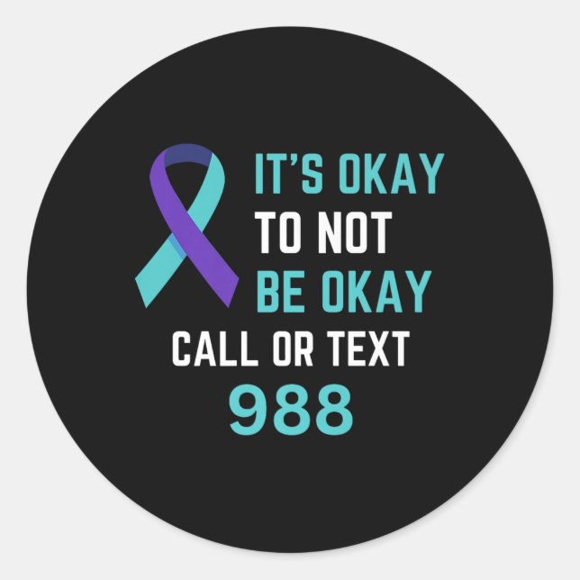 Adesivo Suicide Prevention 988 Hotline Shirt 988 Suicide C (Frente)