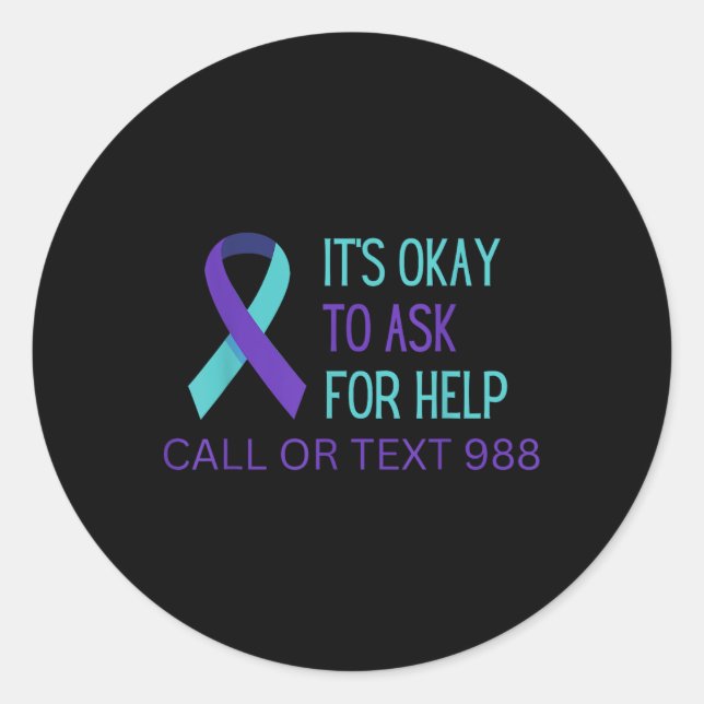 Adesivo Suicide Prevention 988 Hotline Shirt 988 Suicide C (Frente)