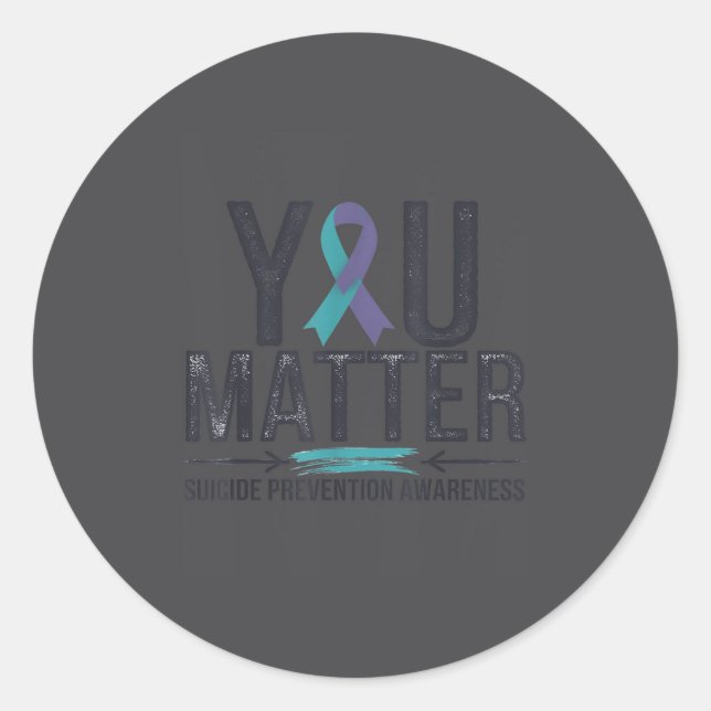 Adesivo Suicide Prevention Awareness Teal &amp; Purple Rib (Frente)