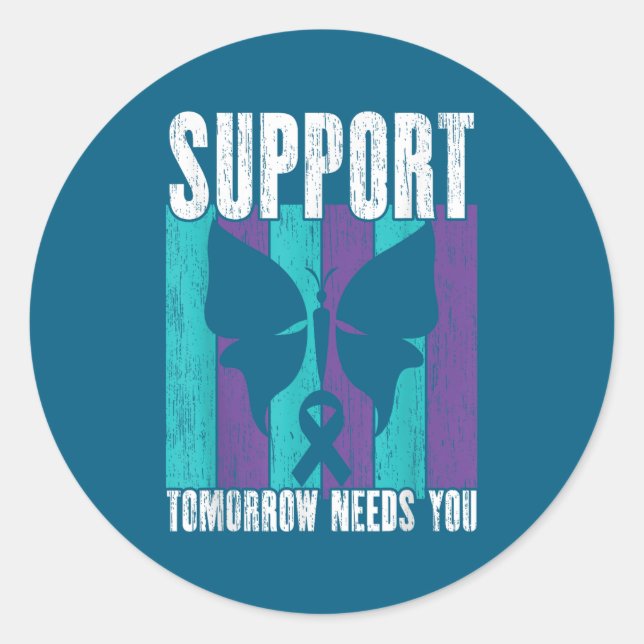 Adesivo Suicide Prevention Suprt Tomorrow _ I For Suprters (Frente)