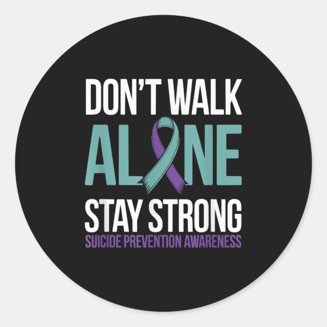 Adesivo Suicide Prevention Teal Purple Ribbon Suprt  (Frente)
