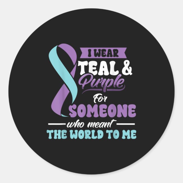 Adesivo Suicide Prevention Wear Teal Purple Someone Meant  (Frente)