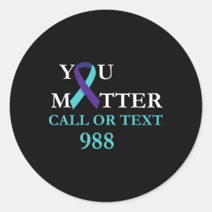 Adesivo Suicídio Prevenção de Sensibilização 988 Camisa Ho