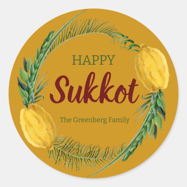 Adesivo Sukkot Lulav Yellow Stickers (Frente)