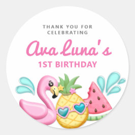 Adesivo Summer Beach Girl Fala Pavões Redondos