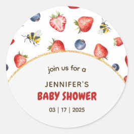 Adesivo Summer Berry Sweet Watercolor Chá de fraldas