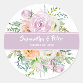 Adesivo Summer Flowers Floral Round Wedding Sticker