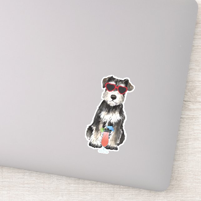 Adesivo Summer Miniature Schnauzer Vinyl Sticker (Detalhe)