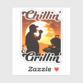 Adesivo Summer Vibes Chillin' & Grillin' Silhouette