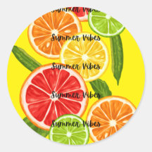 Summer Vibes Citrus Design, Gráfico Colorido de Fr