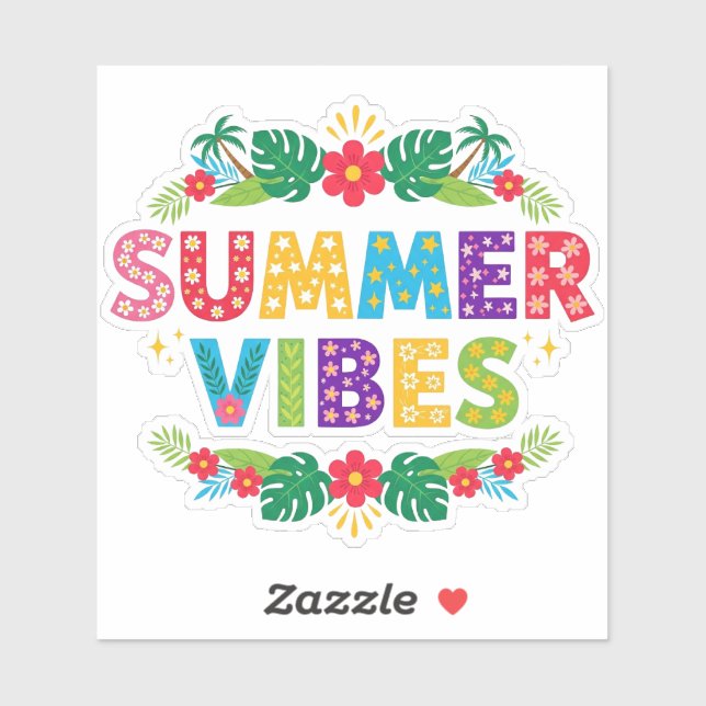 Adesivo Summer Vibes Floral Design- 54504 Hoodie (Folha)