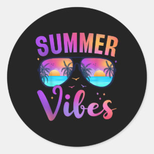 Adesivo Summer Vibes Palm Sungles 70s Beach Life Retro Sum