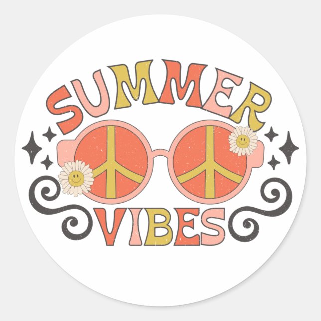 Adesivo Summer Vibes Peace Sunglass (Frente)