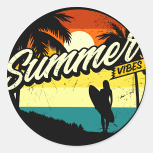 Adesivo Summer Vibes Retro Silhouette