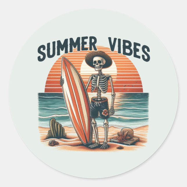 Adesivo Summer Vibes - Surfer (Frente)