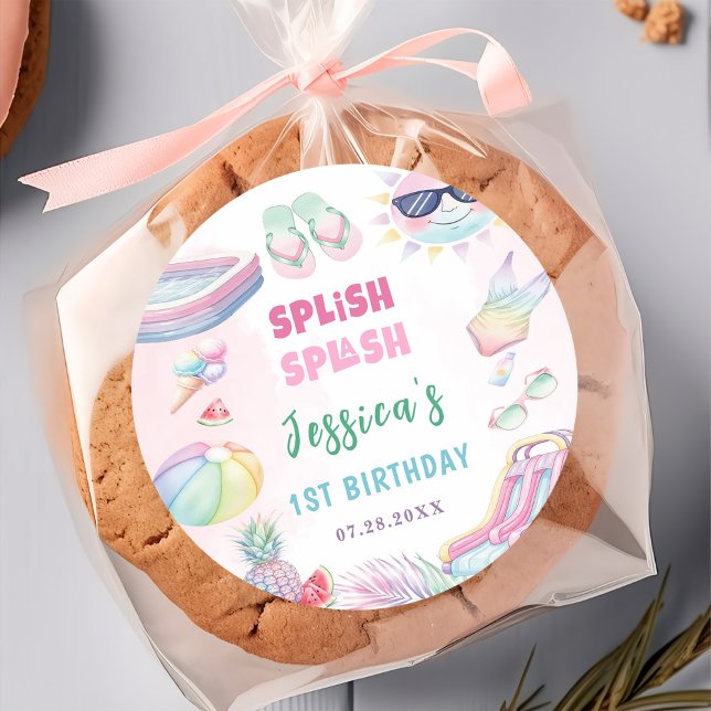 Adesivo Summer Waterslide Girl Birthday Party (Criador carregado)