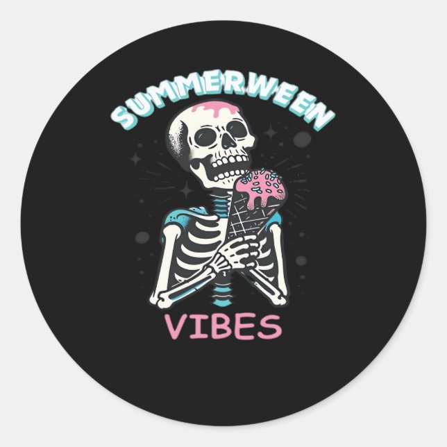 Adesivo Summerentre Vibes Spooky Summer Pumpkin Clássico (Frente)