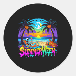 Adesivo Summerween Skeleton Ghost Beach Funny Spooky Hallo