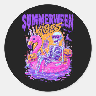 Adesivo Summerween Skeleton Spooky Summer Beach Skelly Hal