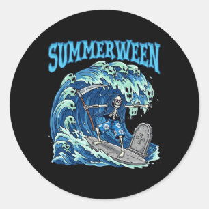 Adesivo Summerwin Skeleton Surf Grim Reaper Beach Spooky