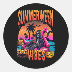Adesivo Summerwin Vibes Halloween Férias de Verão Skeleto