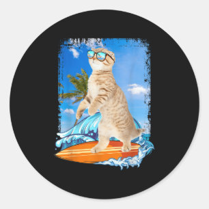 Adesivo Sumo de surfe de gato do Havaí, bonito e sobrevoad