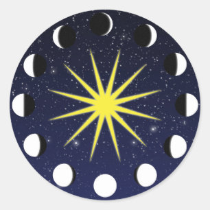 Adesivo Sun, fases da lua & estrelas
