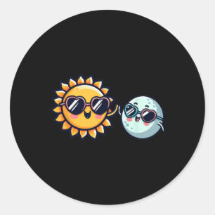Adesivo Sun Moon Friends Total Eclipse Solar 2024 Boys Gir