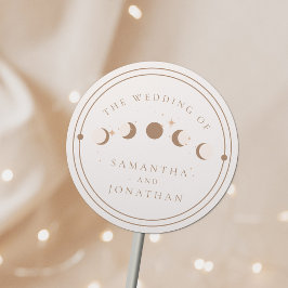 Adesivo Sun & Moon Whimsical Hand Desenhou Casamento Celes