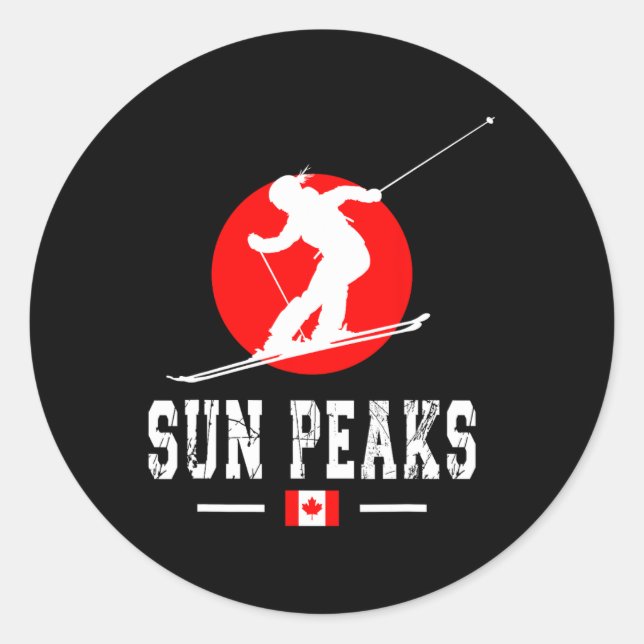 Adesivo Sun Peaks Canada Ski Resort Rocky Mountain Canadi (Frente)