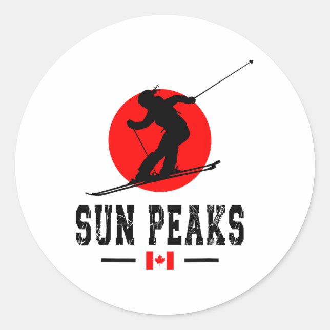 Adesivo Sun Peaks Canada Ski Resort Rocky Mountains Canadi (Frente)