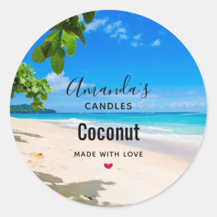 Adesivo Sun Sand e Surf Tropical Beach Candle Business