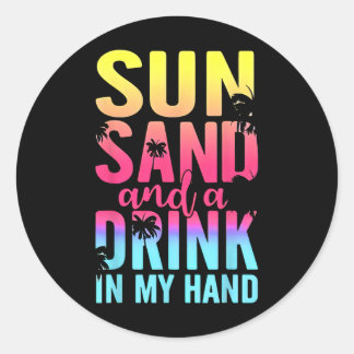 Adesivo Sun Sand E Uma Bebida Em Minha Fenda De Cruzeiro N
