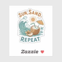 Adesivo "Sun, Sand, Repetir"