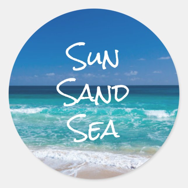 Adesivo Sun Sand Sea Tropical Beach Turquoise Water (Frente)