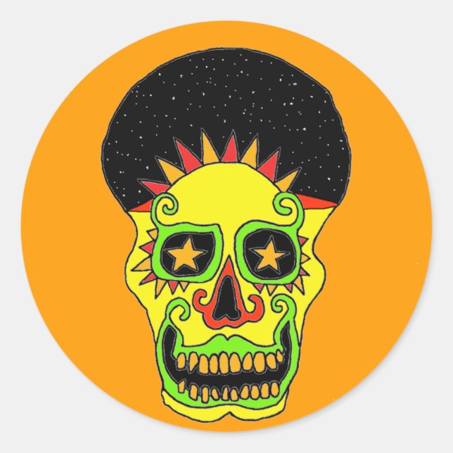 Adesivo Sun Skull sticker dia e noite (Frente)