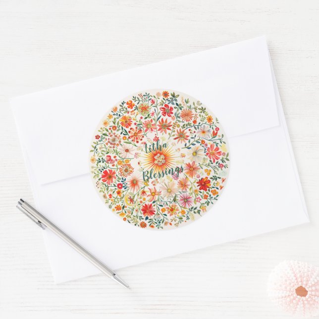 Adesivo Sunburst e Floral Patterno Litha (Envelope)