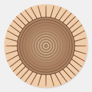 Adesivo Sunburst geométrico moderno - Brown e Tan