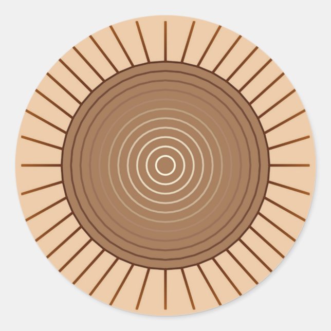 Adesivo Sunburst Geométrico Moderno - Brown e Tan (Frente)